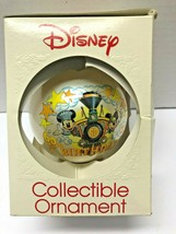Schmid Mickey Mouse 60th Birthday 4" Glass Ball 1988 Ornament - $14.85
