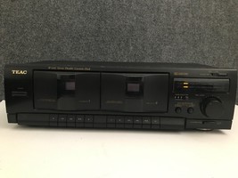 TEAC W-416 Dual Cassette Deck Tested Turns on Cassette Not Working Parts... - $18.49