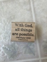 Stampin Up Rubber Stamps 1998 Say It With Scriptures Matthew 19:28 With God All - £7.46 GBP