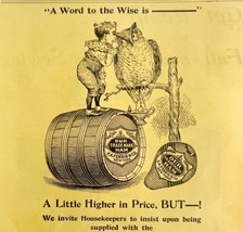 Ferris Brand Ham New York Owl 1894 Advertisement Victorian Meat Food ADBN1h - $17.50