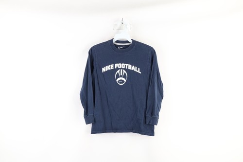 Nike Boys Small Faded Spell Out Football Center Swoosh Long Sleeve T-Shi... - $19.75