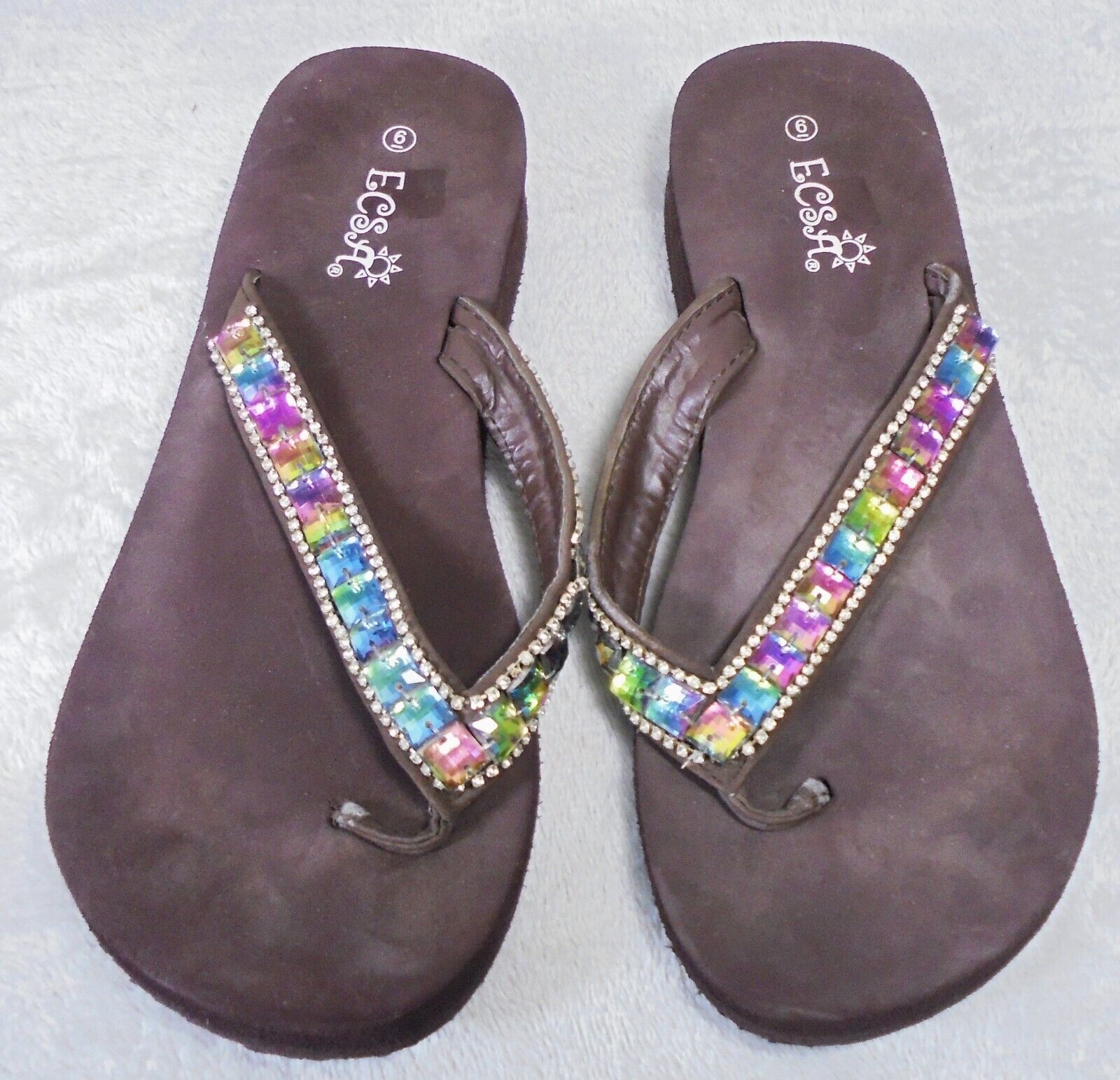 ECSA Beaded Rhinestones Straps Womens Size 6 and 25 similar items