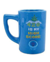 Wake &amp; Bake 420 is My High Score Coffee Mug - 10 oz Blue - £30.49 GBP