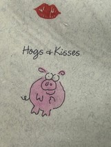 Vintage Gift Wrap Hallmark Lite Hogs &amp; Kisses Square 2 Sheets 8 1/3 Sq. ... - £12.57 GBP