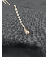Tiffany & Co Sterling Silver 925 Elsa Peretti Tear Drop Pendant Necklace 16" - £69.67 GBP