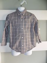 Janie and Jack Long Sleeve Plaid Brown Button Down Shirt Size 3 Boy's EUC - $14.40