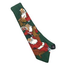 Christmas Hallmark Tie Santa Claus Holiday Novelty Necktie SpecialTies 56&quot; Green - £12.24 GBP