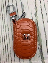 Key Car Case Genuine Leather Keychain with Metal Hook Brown - £11.59 GBP