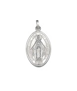 925 Sterling Silver The Miraculous Medal Pendant Necklace Italy - £46.93 GBP