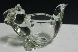 Vtg Avon Clear Glass Crystal SQUIRREL Tea Light Votive Candle Holder Pap... - $11.83