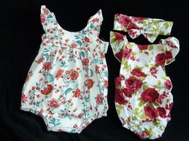 Baby Girl Spring Summer Clothes Outfit Bubble Easter Floral Romper Old Navy 6-12 - £15.81 GBP
