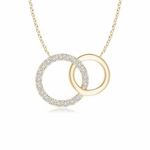 ANGARA Interlocking Diamond Circle Pendant Necklace in 14K Gold (HSI2, 0.12 Ctw) - £615.22 GBP