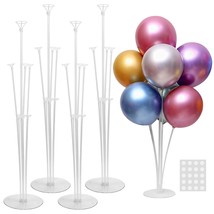 4 Sets Balloon Stand Kit, Balloon Sticks With Base For Table Birthday Baby Showe - £15.97 GBP