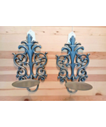 Wall Sconces 2 Cast Metal Scroll Fold Up Calssic Retro Design Pewter/Silver - $409.29 MXN