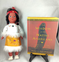 Indian Girl Doll 11&quot; Tall Toy &amp; Wisdom of the Native Americans Hardcover Book - £14.93 GBP