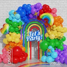 Colorful Rainbow Balloon Arch Kit, 177Pcs Rainbow Balloon Garland Summer Carniva - $20.99