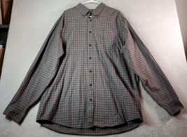 Eddie Bauer Shirt Men Tall XL Gray Plaid 100% Cotton Pocket Collared But... - $26.83