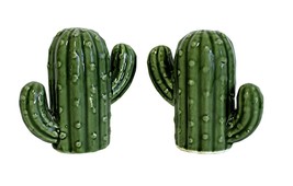 Hand-Painted Ceramic Cactus Salt and Pepper Set - Kitchen Dining Room - £9.48 GBP