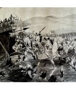 Athenians Drive Persians Away Marathon 1913 Plate Print 2 Page History D... - $364.86 MXN