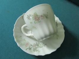 Theo Haviland Limoges Floral Coffee Cup Saucer - $37.62