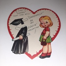 Vtg 40s A-meri-Card Die Cut Valentine&#39;s Graduation Outfit Paper Doll Ameri - £13.85 GBP