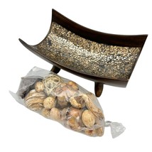 Creativescents Schonwerk Bowl 10 x 5.5 Brown Glass Mosaic Inside With Po... - $35.64