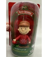 Charlie Brown Holiday Christmas Bobblehead Clip-On Ornament NEW - $14.84