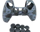 For PS5 Controller Silicone Grip Black Camo Cover + (8) Analog Thumb Caps - $8.99