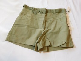 Kensie Girl Women&#39;s Junior&#39;s Shorts short Size 7 Olive Green w/ Belt NWT - $18.01