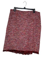Carlisle Women Mini Skirt Lined Wool Blend Tweed Boucle Fringe Hem Plus Size 16 - £23.87 GBP