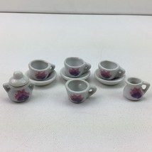 Mini Playhouse Toys Ceramic Tea Party Cup Saucer Set Pretend Play - £15.79 GBP
