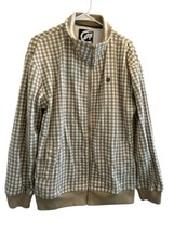 Ecko Unlimited Streetwear Zip-Up Gingham  Track Jacket-Lightweight-Tan-White- L - $37.99