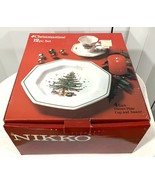 NIKKO Christmas 12 Pc Set Dinner Plates &amp; Cup w/ Saucer - £53.92 GBP