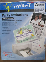 Invent It 50 Party Invitations Print Your Own 52 Envelopes Matt Finish New - $14.99