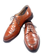 VITO RUFOLO Men Dress Shoe Size 9.5 Brown Split Toe Moc Toe Lace Up Italy - $47.99