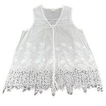 Adiva Lace Top White Color Small Womens Sleeveless Top Summer Spring Ruffle Edge - £15.48 GBP