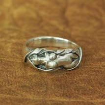 LINSION 925 Sterling Silver Sexy Naked Angel Ring Charms Biker Punk Ring TA162 U - £57.84 GBP
