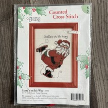 Vintage Candamar Counted Cross Stitch Kit Ice Skating Santa Picture 5108... - $14.84