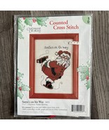 Vintage Candamar Counted Cross Stitch Kit Ice Skating Santa Picture 5108... - $14.84
