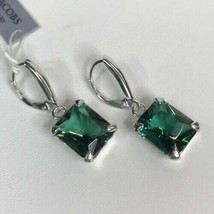 925 Sterling Silver Handmade 6 Ct Emerald Antique Earrings - £35.77 GBP
