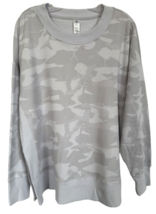 90 Degree by Reflex Women&#39;s Active Pullover Top Side Slits Sz L Camo Lig... - £15.54 GBP