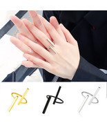 [Jewelry] Line Geometry Vertical Ring for Gift Best Friend/Friendship/Fa... - £6.38 GBP