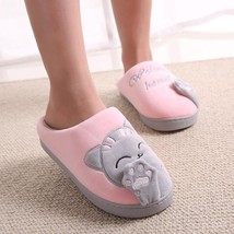 Super Soft Home Slippers Women 2021 Winter Cartoon Cat Shoes Non-slip Warm House - £19.92 GBP