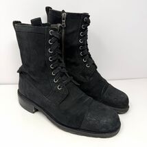 John Varvatos Star USA Men’s Combat Boots Sz 7.5 Black Suede Side Zipper... - $98.95