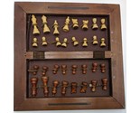 Vintage Wood 16&quot; 1/2 X 16&quot; 1/2 Made In Taiwan Chess Board With Green Fel... - $106.91