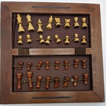Vintage Wood 16&quot; 1/2 X 16&quot; 1/2 Made In Taiwan Chess Board With Green Fel... - £83.77 GBP