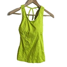 Athleta Lime Green Racer Back Tank Top Size XXS Zip Back Pocket Built In... - $11.47