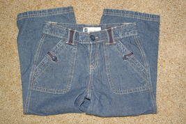 Gap Jeans Girls Size 12 Reg Wide Leg Adjustable Waist Capri Pants Shorts Jean - £8.69 GBP