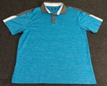 Ben Hogan Performance Polo Golf Shirt Men&#39;s Blue with Grey Collar Size L... - £12.69 GBP