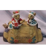 Mice Christmas Mail Holder Ceramic Decorative Collectible - $10.88